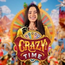 Crazy Time online game logo by Evolution on bizzokaszino.net